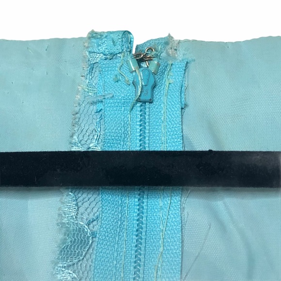 Vintage Mike Benet 60s Blue Lace Overlay Dress - Picture 8 of 15